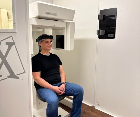 Dr. Tannas in CT Scan Chair